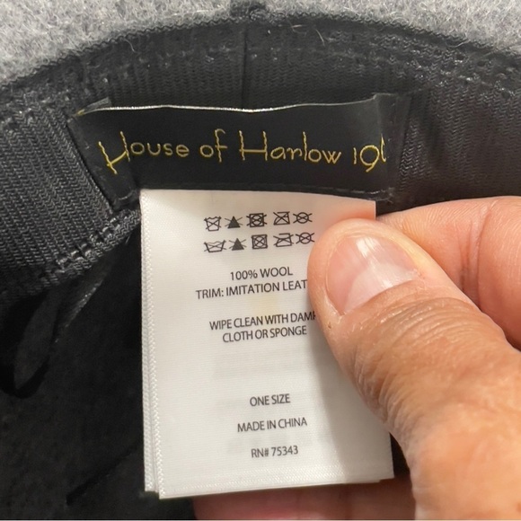 House of Harlow Gray 1960 100% Wool Fedora Felt Hat main image 4